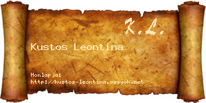 Kustos Leontina névjegykártya